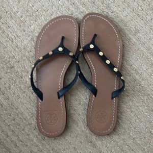 Navy Tory Burch Flip Flops